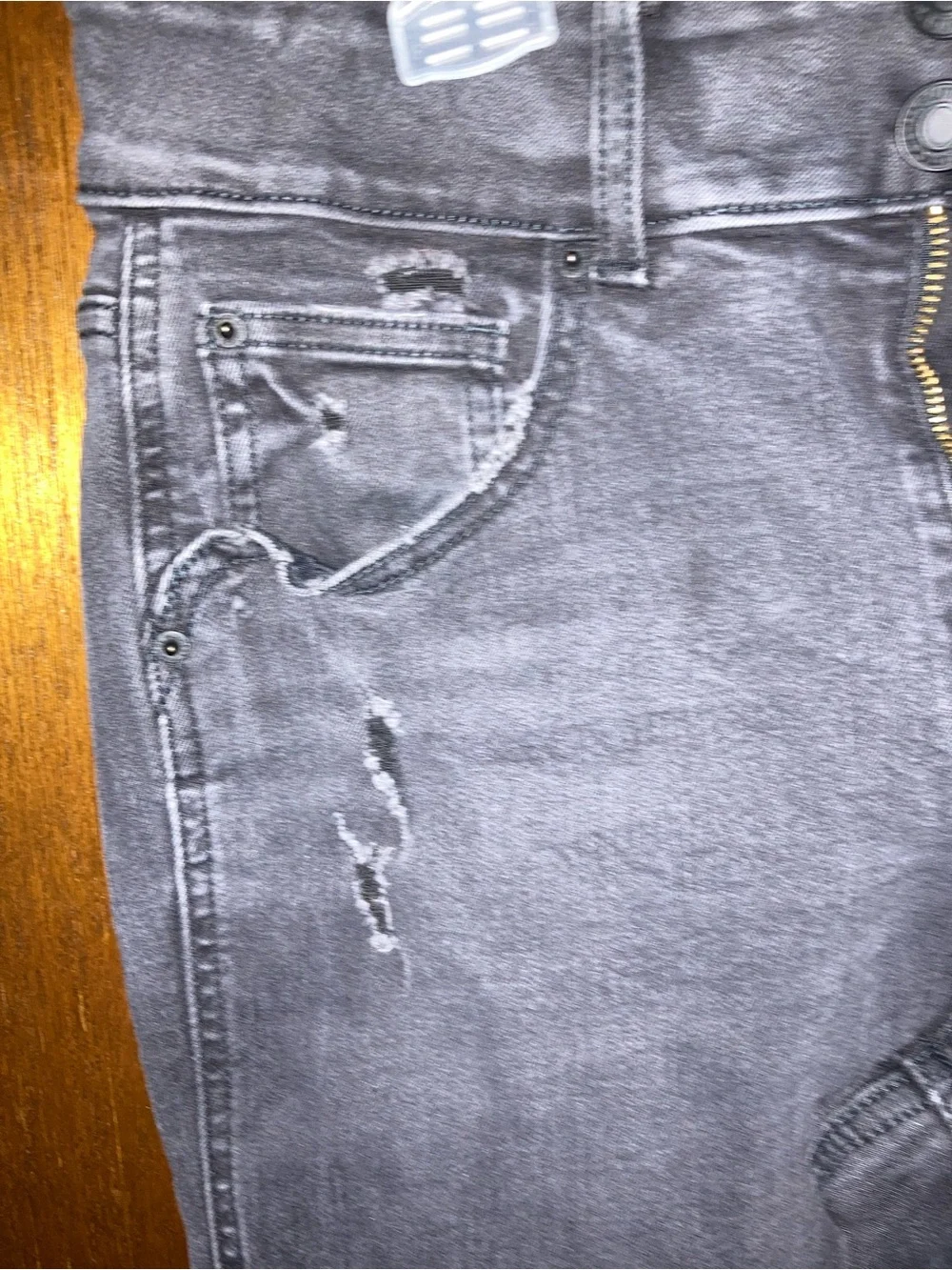 Black Distressed Flare Jeans for Women